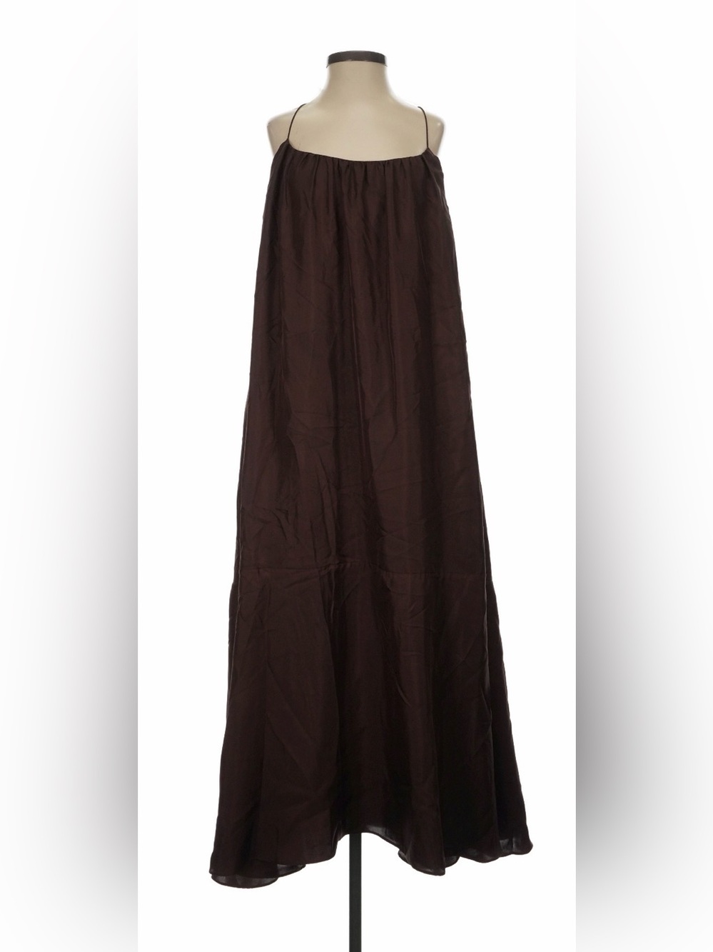 ESSE STUDIOS 100% Silk Brown Camisole Slip Dress Size 2 VGUC